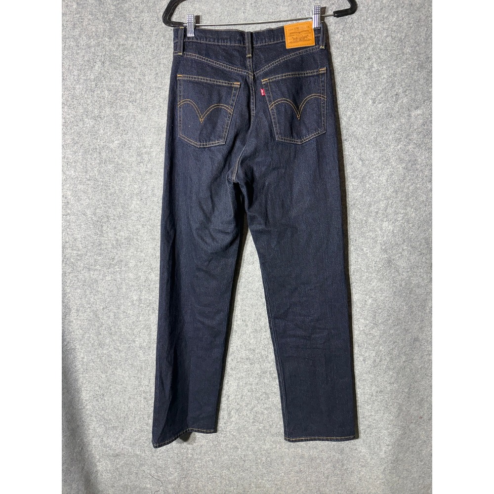 Levis Ribcage Straight Jeans Womens 29 Dark Wash High Rise Button Fly Western - Picture 7 of 10